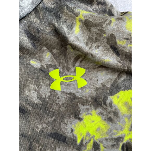 Under Armour Youth Loose Fit Camouflage Hoodie YMD Neon Yellow & Gray Pullover - Picture 8 of 12